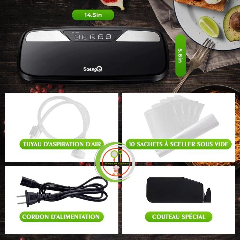Le Vacuum Sealer™ Votre allié parfait pour une conservation optimale de tous vos aliments, pour une conservation sous vide pour de la viande, poissons et infusions en grande quantité.| Cuisine sympamacuisine