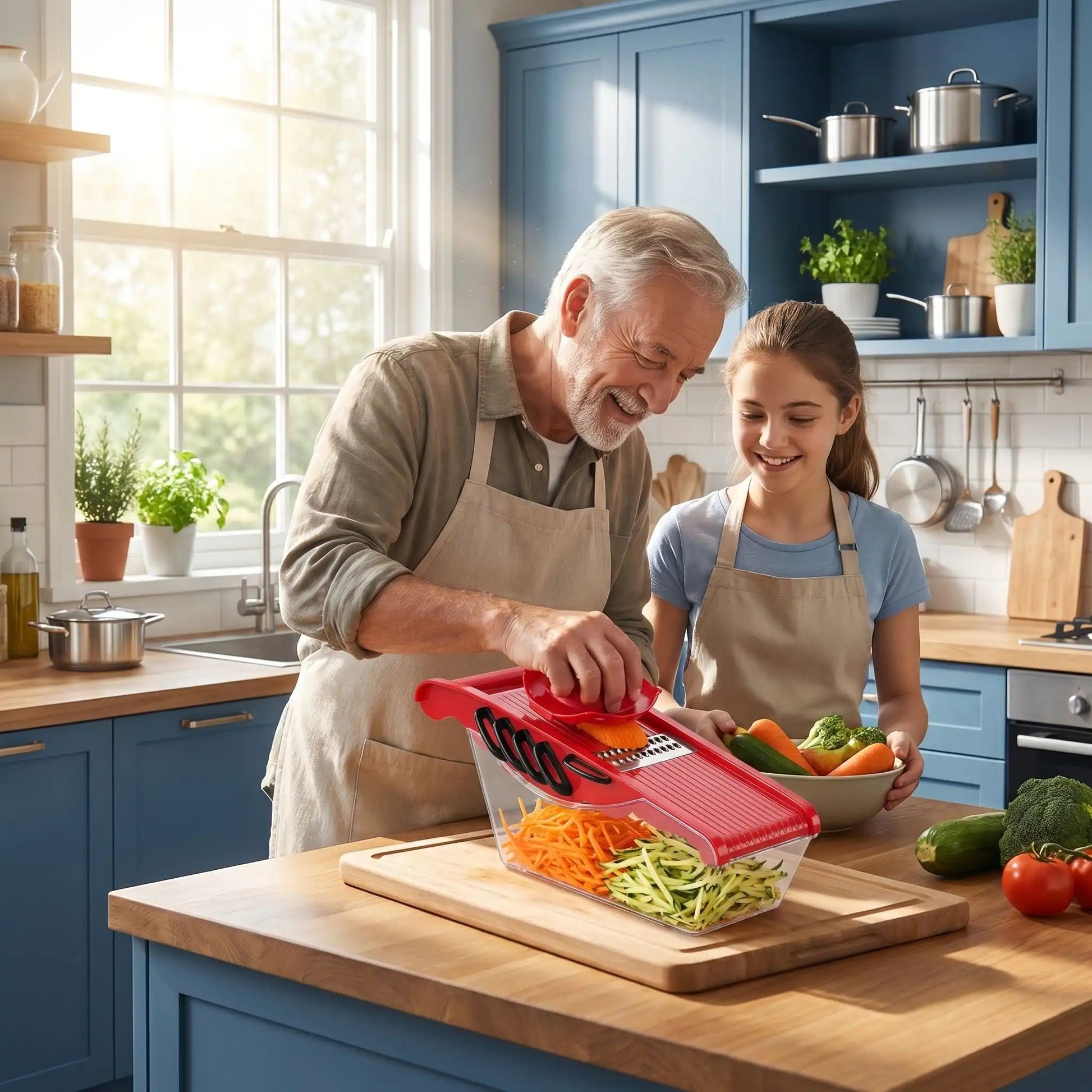 Madoline Cuisine MasterMandoline V6 papi sa petite fille lutilise