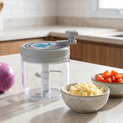 hachoir manuel aliments cuisine ail tomate oignon