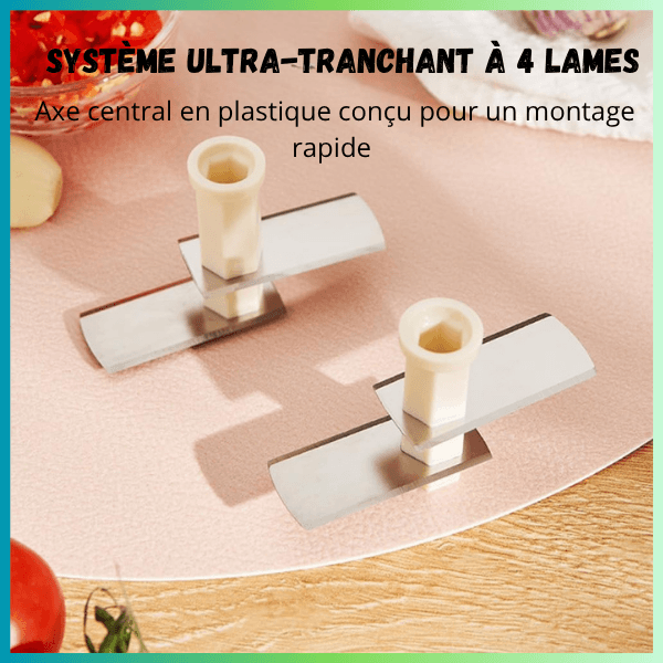 hachoir mini systeme lames quatre tranchant 