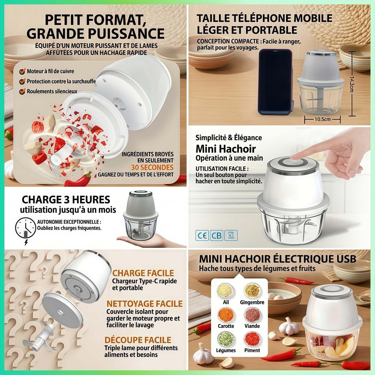 mini hachoir NutriChop hache tout nimporte ou