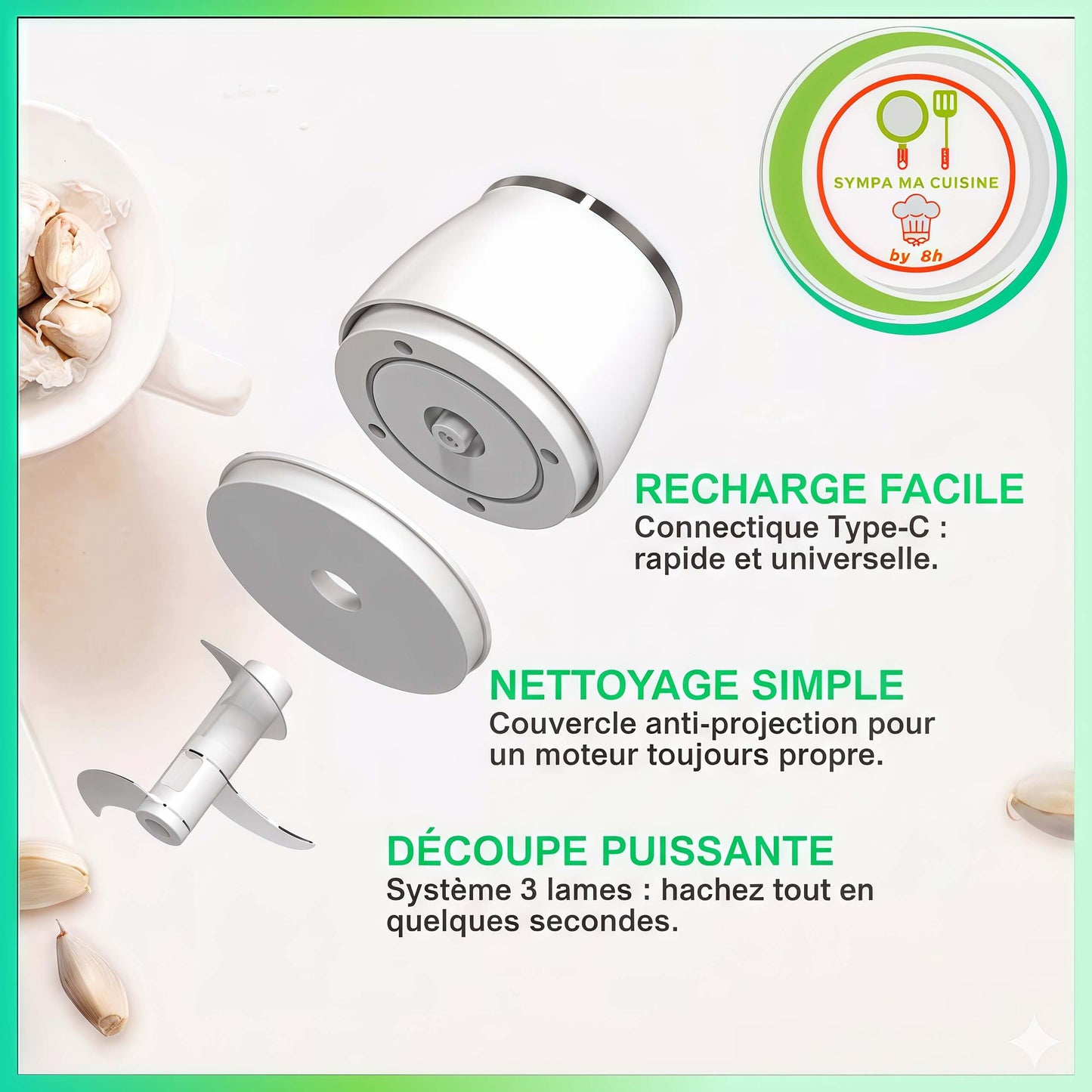 mini hachoir NutriChop recharge facile
