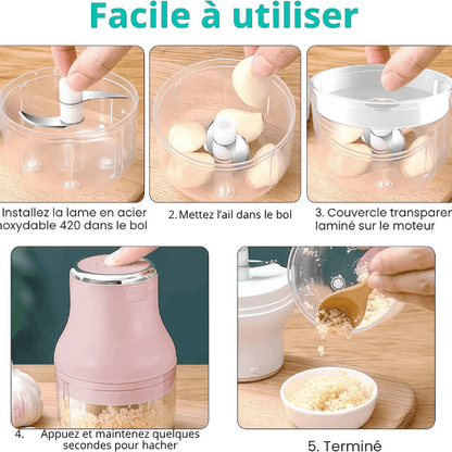 mini hachoir PixiChop etapes facile dutilisation