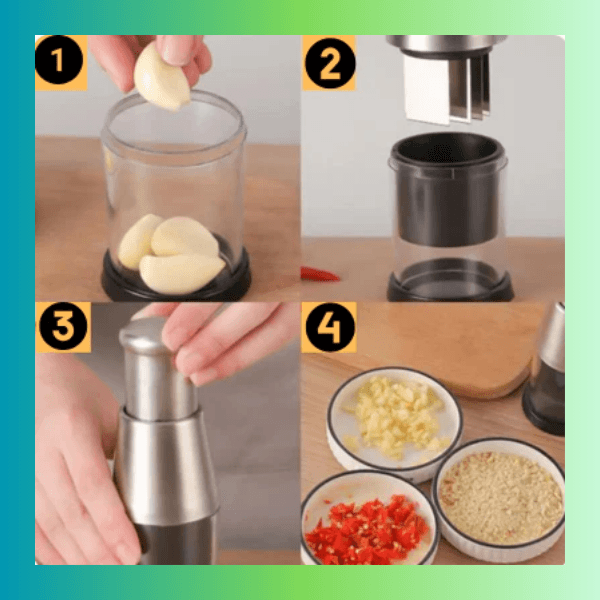 mini hachoir aroma press quatre etapes simple dusage