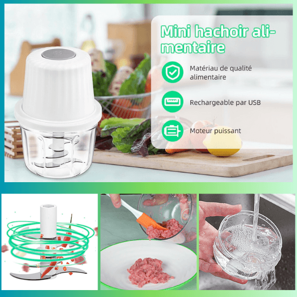 mini hachoir electrique alimentaire sans fil 
