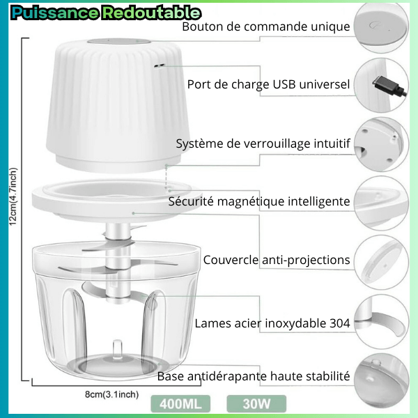 mini hachoir eletrique puissance redoutable 