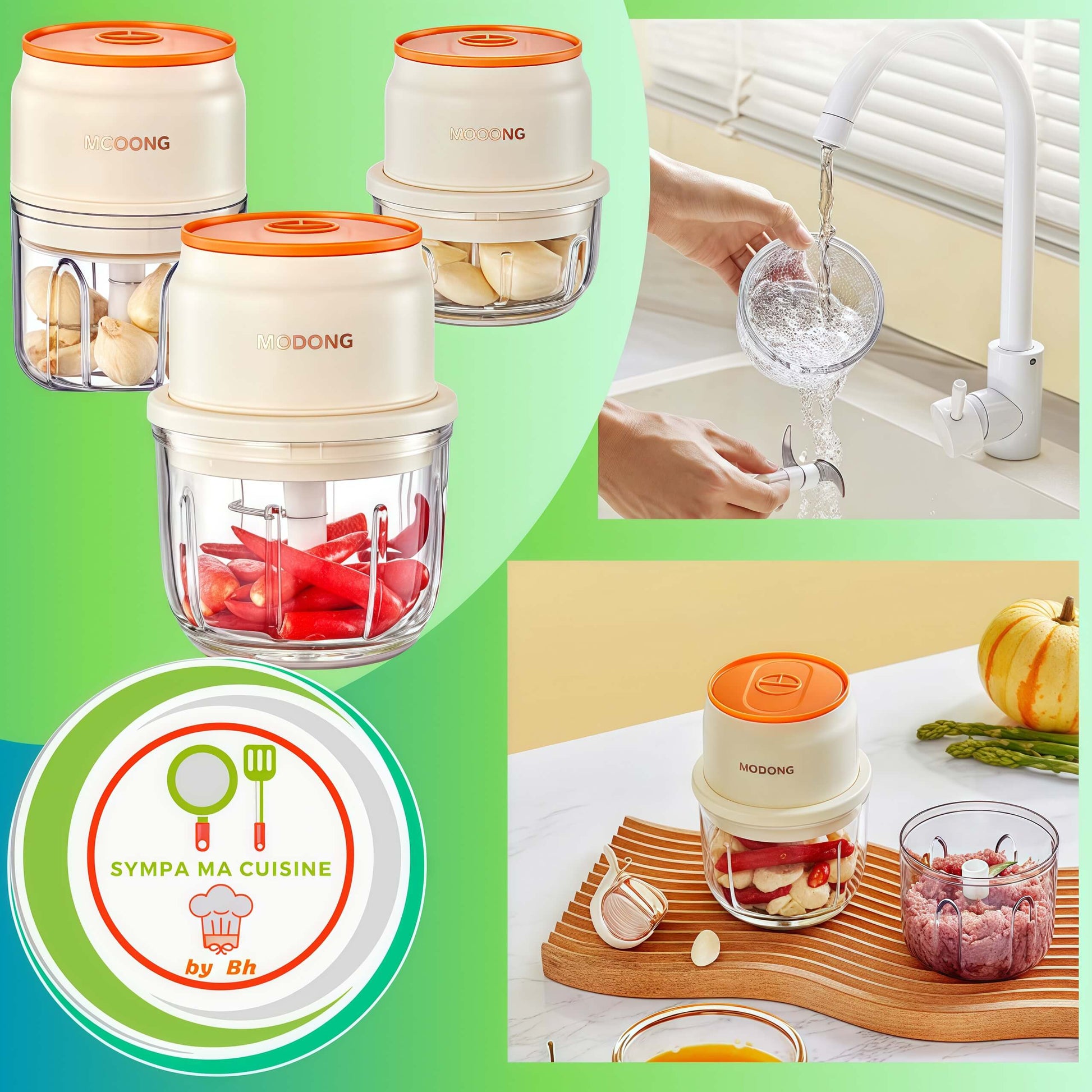 mini hachoir multichop compact nettoyage facile