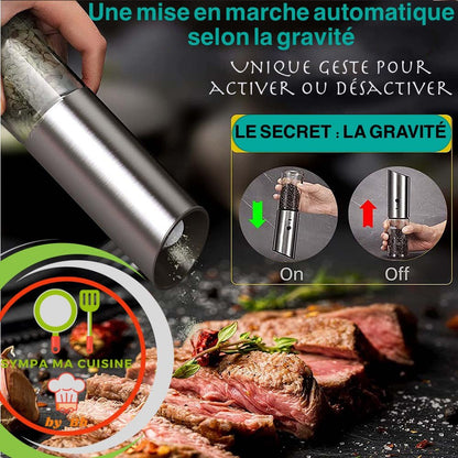 Magic mills vip pack™️ Set de deux moulins de cuisine électriques, adaptés pour moudre et saupoudrer sel, poivre et épices en tous genres. sympamacuisine